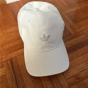 Adidas White and Gray Cap with Silver Accent